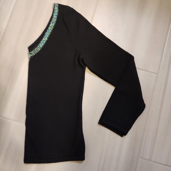 Gap Sequins Double V Sweater; Size - S; Color - Black - Picture 4 of 7